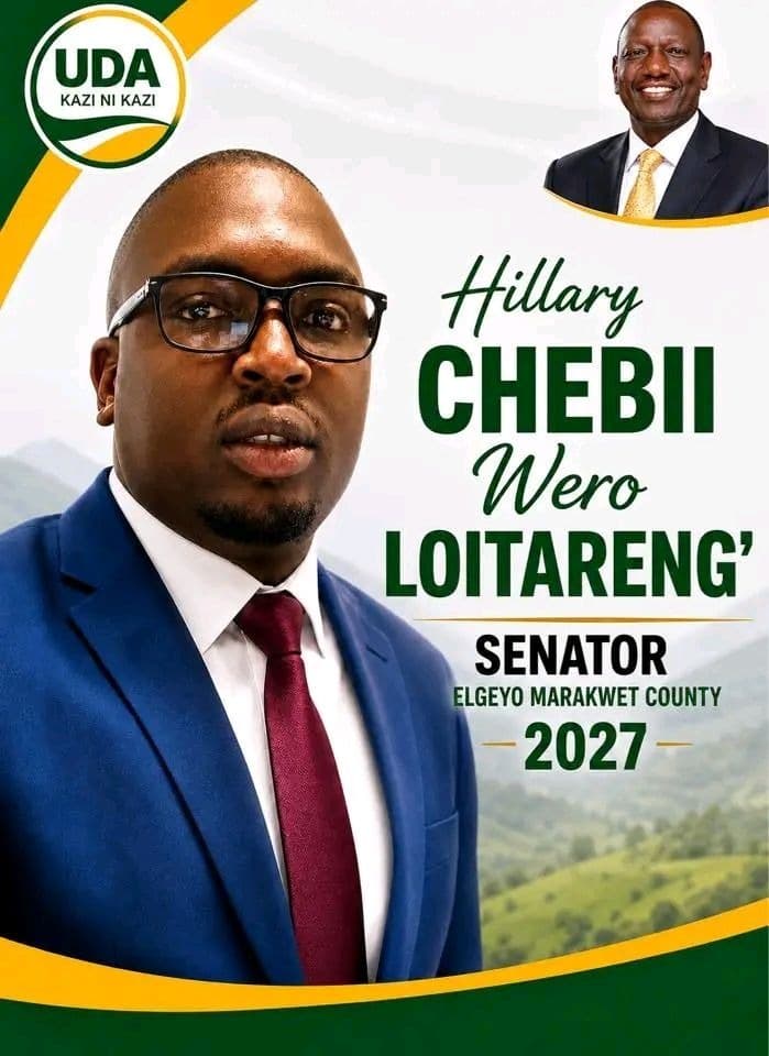 Hillary Chebii campaign graphic for Elgeyo-Marakwet Senator 2027